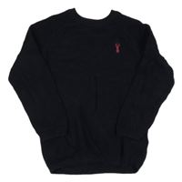 Tmavomodrý sveter s logom Next