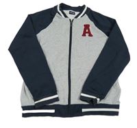 Šedo-tmavomodrá propínací mikina Tchibo