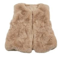 Svetloružová kožušinová zateplená vesta Next