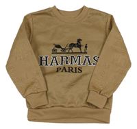 Béžová mikina s potlačou