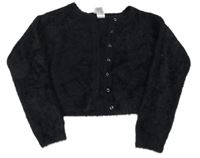 Čierny chlpatý prepínaci crop sveter C&A
