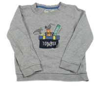 Svetlosivá mikina s nářadím