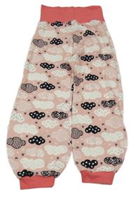 Svetloružové vzorované ľahké tepláky