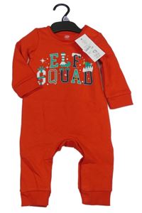 Nové - červený teplákový overal s nápisom F&F