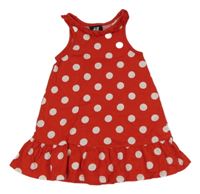 Červeno-biele bodkované šaty H&M