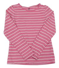 Růžovo-bílé pruhované triko H&M