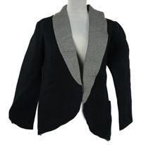 Dámsky čierno-sivý mikinový sakový cardigan