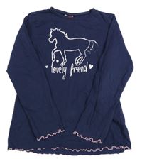 Tmavomodré tričko s koněm Yigga