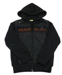 Čierna mikina s kapucí Hugo Boss