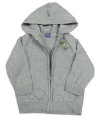 Sivý prepínaci sveter s krokodílom a kapucňou Dopodopo