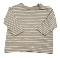 Béžovo-biela pruhovaná mikina M&S