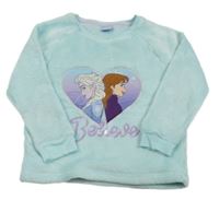Svetlomodrá plyšová mikina s Frozen Disney