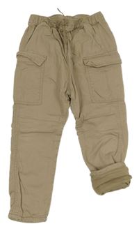 Světlehnědé plátěné podšité cargo kalhoty H&M