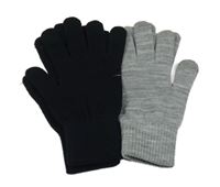 Nové - 2x prstové rukavice - černé + šedé 