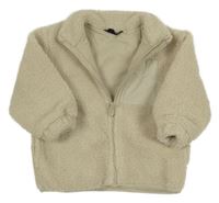 Béžová huňatá podšitá bunda s vreckom Next