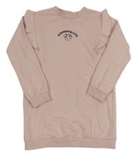 Ružové teplákové šaty so srdcem a volánikmi George