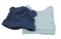 2x Svetlomodrá + tmavomodrá čapica