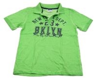 Zelené polo tričko s nápismi a číslami Yigga