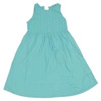 Svetlomodré bavlnené šaty s madeirou Primark