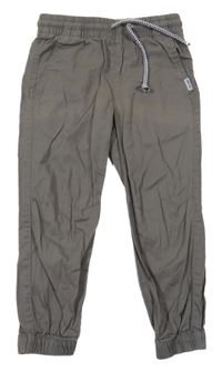 Sivé plátenné cuff nohavice H&M