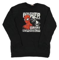Čierna ľahká mikina so Spidermanem Marvel