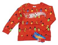 Nové - Červená mikina so světýlky - Hot wheels