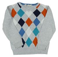 Sivo-farebný károvaný sveter H&M