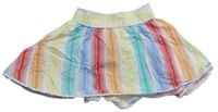 Farebná pruhovaná plátenná kolová sukňa Little Bird