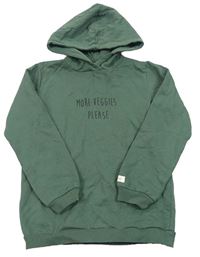 Khaki mikina s nápisom a kapucňou Newbie