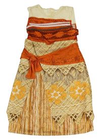 Kostým - Béžovo-oranžové vzorované šaty - Moana George