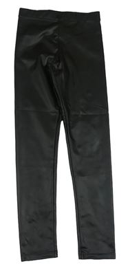 Černé koženkové legíny H&M