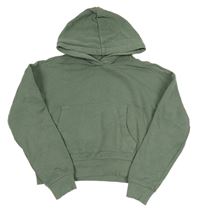 Zelenošedá oversize mikina s klokankou a kapucňou C&A