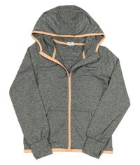 Sivá melírovaná športová prepínaci mikina s kapucňou zn. H&M