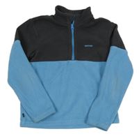 Tyrkysovo-sivá funkčná fleecová mikina Decathlon