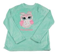 Zelená chlpatá mikina so sovou Dunnes