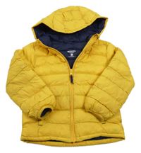 Žlutá funkční šusťáková prošívaná zimní bunda s kapucí Mountain Warehouse