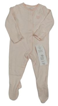 Nové - Ružovo-biely pruhovaný overal F&F