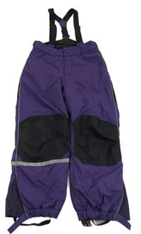 Fialovo-černé šusťákové oteplovačky s odepínacími trakami H&M