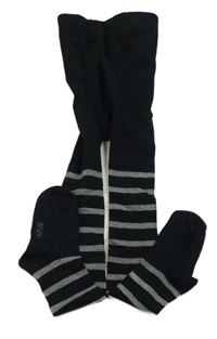 Čierno-sivé pruhované pančuchy Alive