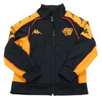 Čierno-oranžová športová prepínaci mikina s logy Kappa