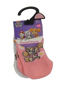 Nové - 3x - Ružové + biele + žlté ponožky s Paw Patrol vel. 19-22