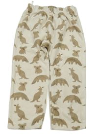Béžové zamatové nohavice so zvieratkami C&A