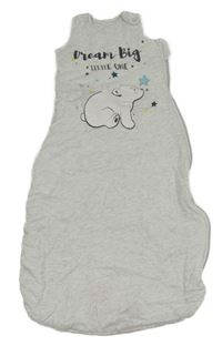 Šedý zateplený spací pytel s medvedíkom Pocopiano