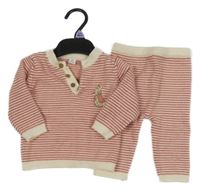 Nové - 2set - Růžovo-bílý pruhovaný svetr Petter Rabbit + kalhoty M&S