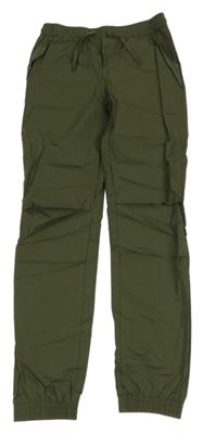 Khaki šusťákové kalhoty vel. 176