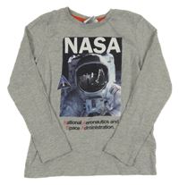 Šedé melírované triko Nasa 