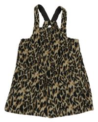 Béžofo-čierno-hnedé vzorované prepínaci vlnené šaty Tu