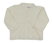 Biely děrovaný prepínaci sveter BeeBo