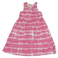 Ružovo-biele batikované šaty Primark