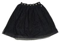 Tmavomodrá trblietavá plisovaná sukňa Tom Tailor